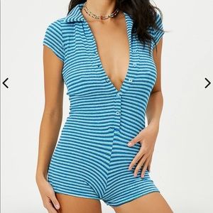 Frankies Rose Terry Romper